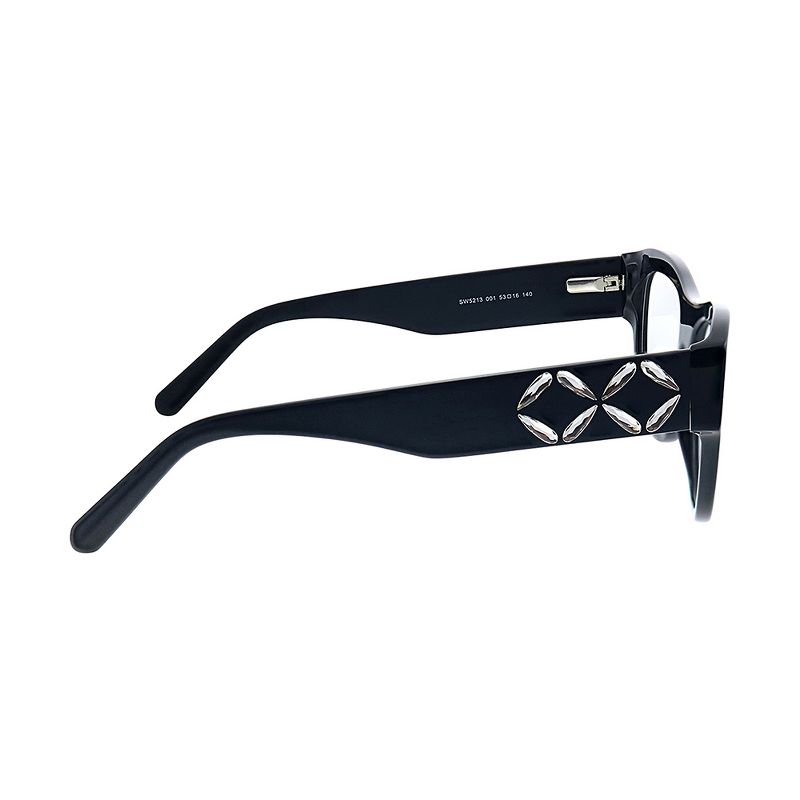 Swarovski  001 Womens Square Eyeglasses Glossy Black 53mm, 3 of 4