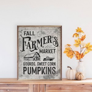 Kendrick Home Fall Farmer's Market Border Wall Art White - 1 of 4