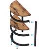 Vynxaria Slim Half Moon 2-Tier End Table: 19.69" Rustic Brown Wooden Side Table with Storage Shelf for Small Spaces - 3 of 4