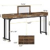 Tribesigns 78.8"Large Over Bed Table with Wheels, Mobile Computer Desk Makeup Vanity Desk with Storage, Overbed Makeup Table for Bedroom, Brown - 2 of 4