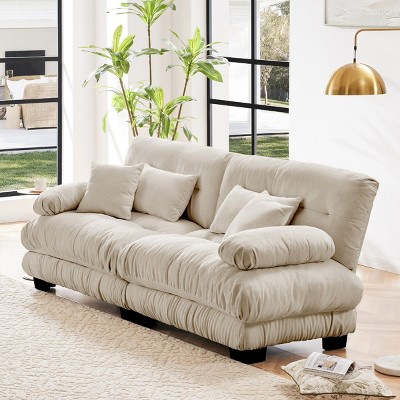 Modern Sectional Sofa, Cloud Couch 2 Seater Sofa with Lumbar Pillows and Throw Pillows, Couch Sofa for Living Room-Cuddlewood