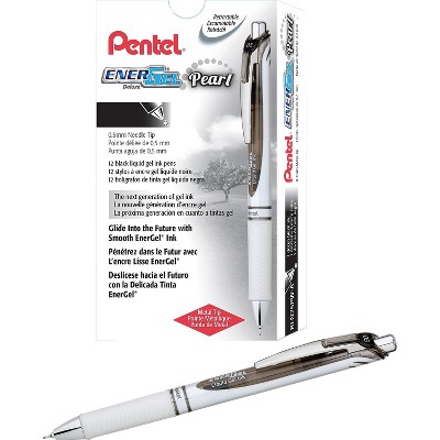 Pentel EnerGel Pearl Deluxe RTX Gel Retractable Pens Fine Point Black Ink  163809