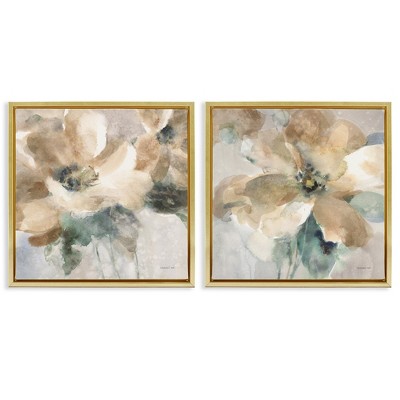 Stupell Industries Abstract Beige Flowers, 18" x 18"