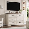5-Drawer Wooden Dresser, 44" Tall Farmhouse Modern Storage Cabinet, Large Chest of Drawer Organizers, for Living Room, Bedroom, Entryway - 4 of 4