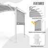 EAGLE PEAK 11.4'x11.4' Outdoor Pergola with Wood Looking Steel Frame, Retractable Textilene Sun Shade Top, Gray - 3 of 4
