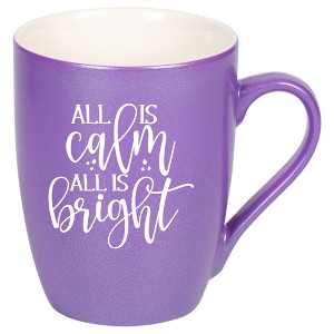 Elanze Designs All Is Calm All Is Bright Passion Purple 10 ounce New Bone China Coffee Cup Mug - 1 of 4