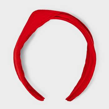 Linen Fabric Top Knot Headband - A New Day™ Red