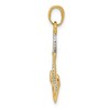 Black Bow Jewelry 14k Two Tone Gold Anchor with Rope Pendant, 16 x 32mm - 2 of 4