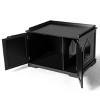 Tangkula Cat House Litter Box Pet Cat Washroom Nightstand Cat Storage Bench Coffee/Black - 2 of 4