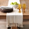Design Imports  Handloomed  Chevron Jacquard Fringe Table Runner, Off-White, 15X72" - 2 of 4