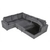 115.6" Corduroy U-Shaped Modular Sectional Sofa with Bed & USB - 3 of 4