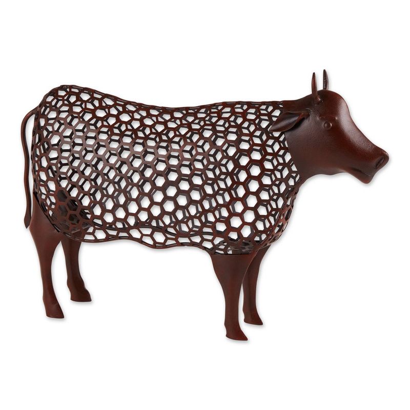 12&#34; Iron Chicken Wire Cow Sculpture Brown - Zingz &#38; Thingz, 4 of 14