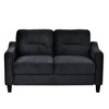 SKRAN 2 Seat Sectional Sofa with U-Shaped Spring Links and Solid Wood Frame with Tapered Legs & Straight Arm for Living Room Bedroom,Black Velvet - 4 of 4