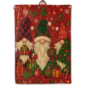 Lomsoe Christmas Elf Blanket Gifts for Women Adults Girls Kids, Cute Elf with Santa Hats Flannel Blankets for Bedroom, Camping, Couch - 1 of 3