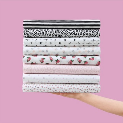 Baby Buds Pink Cotton Percale Full Sheet Set