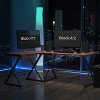 BlackArc L-Shaped Gaming Desk Teakwood Finish Laminate Top-Black Powder Coated Frame-Pull Out Keyboard-87" Overall Diagonal Width - 2 of 4