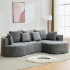 106" Modern Curved Sectional Cloud Sofa with Chaise Lounge, Modular Chenille Fabric Convertible Compression Sleeper Couch, for Home Office - 4 of 4