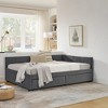Full Size Upholstered Tufted Daybed with Two Drawers, Comfortable Backrest, and Armrests for Bedroom or Guest Room - 4 of 4