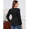 Women’s Maternity Shirts Long Sleeve Pregnancy Tops for Women Casual V Neck Tunic Blouse Clothes with Button - 2 of 4