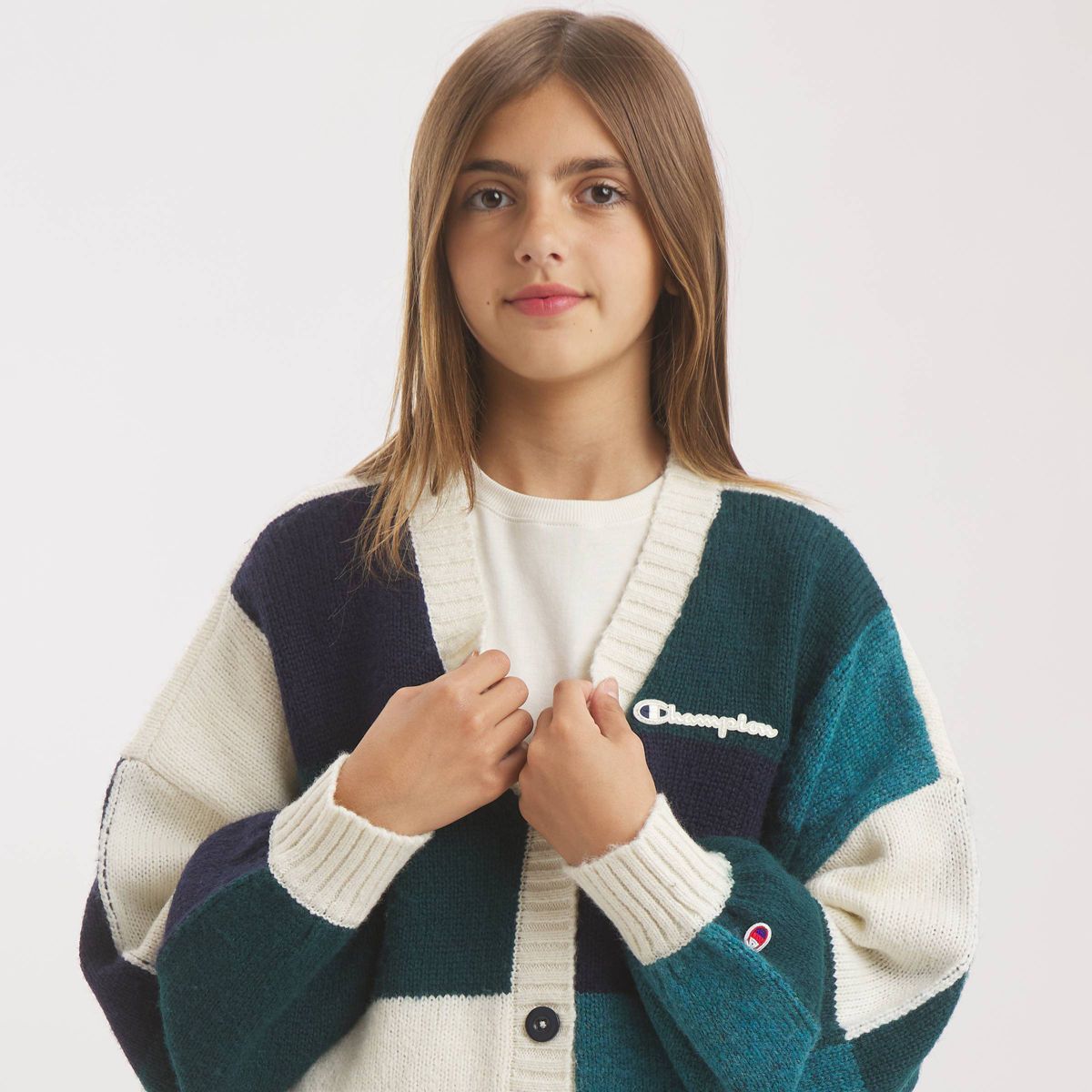 Champion Girls' Oversized Patchwork Cardigan Sweater - thumbnail 3