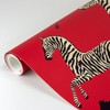 Brewster Zebra Safari Scalamandre Self Adhesive Wallpaper Masai Red - image 2 of 4