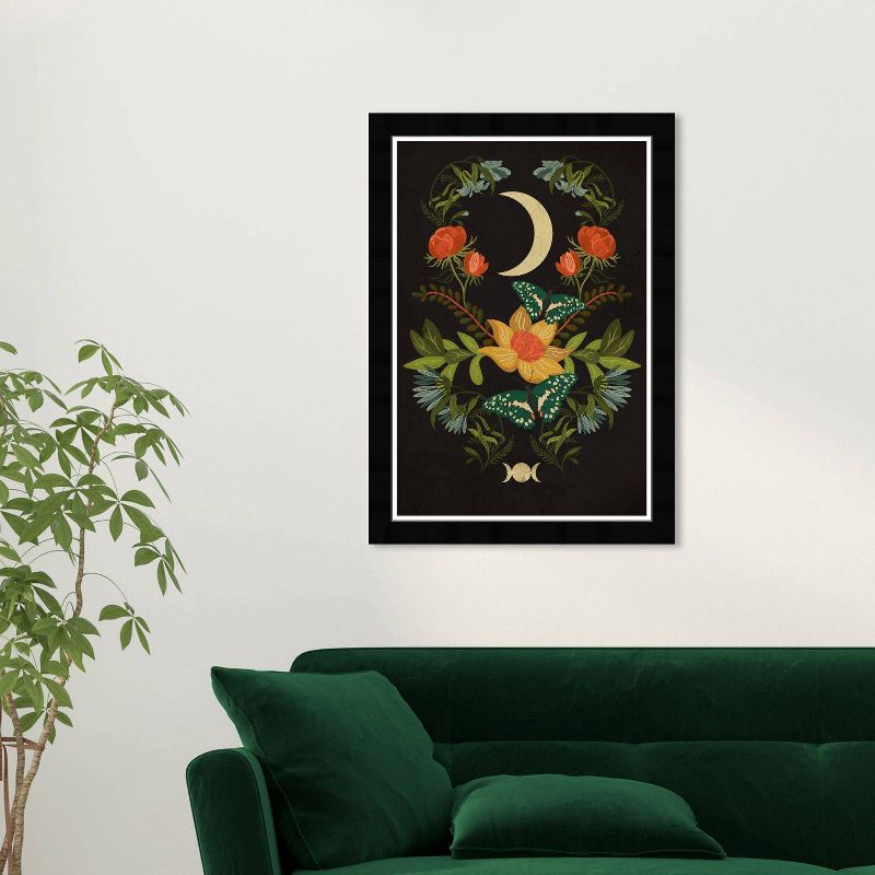 15&#34; x 21&#34; Flourishing Moon Floral and Botanical Framed Wall Art Print Black - Wynwood Studio, 4 of 8