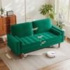 Dyonery 2-seater sofa, 55-inch velvet sofa with velvet cushion and pillow, Mid-century modern sofa, suitable for living room, apartment - 4 of 4