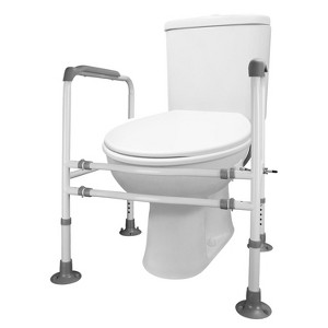 NewHome"Adjustable Toilet Safety Rails for Elderly, Pregnant, or Patients – Height & Width Adjustable Frame"white - 1 of 4