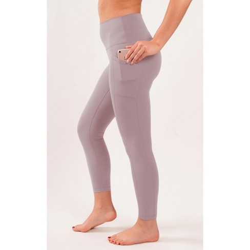 Yogalicious Womens Lux Elastic Free High Waist Side Pocket 7/8 Ankle Legging  - Elderberry - X Small : Target