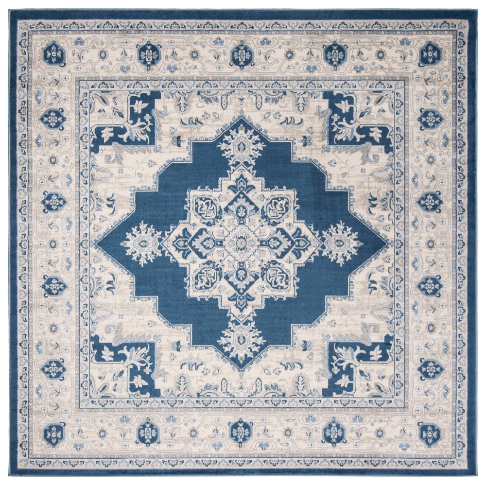 6'7inx6'7in Square Madonna Rug Navy/Cream - Safavieh