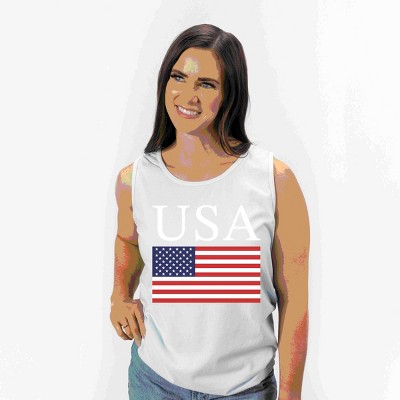 Simply Sage Market USA Flag Solid Garment Dyed Tank
