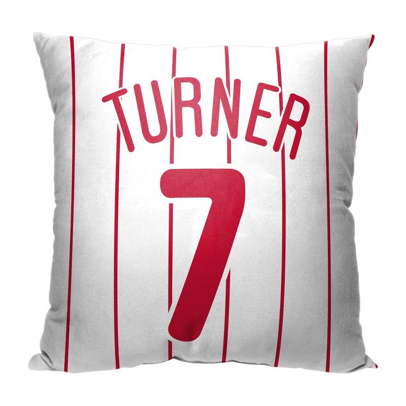 18&#34;x18&#34; MLB Philadelphia Phillies 23 Trea Turner Player Printed Throw Decorative Pillow, 2 of 6