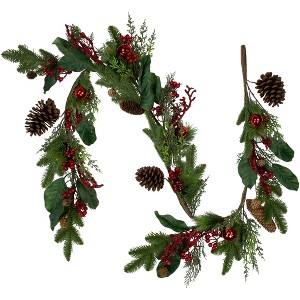 Northlight Pinecones and Berries Artificial Christmas Garland - 6' x 8" - Unlit - 1 of 4