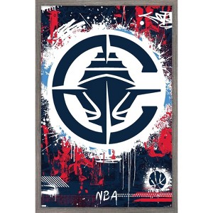 Trends International NBA Los Angeles Clippers - Maximalist Logo 24 Framed Wall Poster Prints - 1 of 4