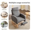 Lyngins Modern Indoor Armchair Rocking Chair with Adjustable Footrest & Storage Pocket,Comfy Accent Chair with High Backrest - 2 of 4