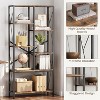 31.5" Industrial Bookshelf, Split-Level Vintage Bookcase w/ Metal Frame, Open Display Shelf for Bedroom, Living Room, Office - 4 of 4
