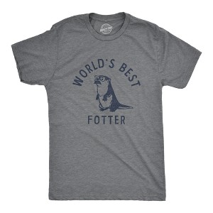 Mens Worlds Best Fotter T Shirt Funny Sarcastic Father's Day Gift Otter Tee For Guys - Crazy Dog Men's T Shirt - 1 of 4