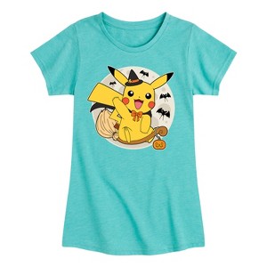 Girls' - Pokémon - Pikachu Moon Witch Fitted Short Sleeve Graphic T-Shirt - 1 of 4