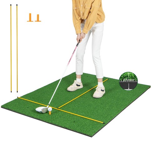 Costway 5 x 4 ft Golf Hitting Mat Artificial Indoor Outdoor Turf Golf Training Mat 27 mm