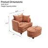 Chenille Accent Chair with Storage Ottoman, Upholstered Armchair Reaging Chair Barrel Chair - ModernLuxe - 3 of 4