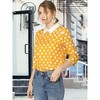 Allegra K Women's Polka Dots Contrast Peter Pan Collar 3/4 Sleeves Blouse - 2 of 4