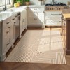 Modern Machine Washable Abstract Area Rug Non Slip Non Shedding Soft Striped Floor Cover Low Pile Foldable Accent Indoor Rug for Living Room Bedroom - 2 of 4