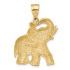 Black Bow Jewelry 14k Yellow Gold Large Trumpeting Elephant Pendant - 3 of 4