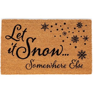 BirdRock Home Let It Snow Coir Front Door & Entry Doormat - 18" x 30" - 1 of 4