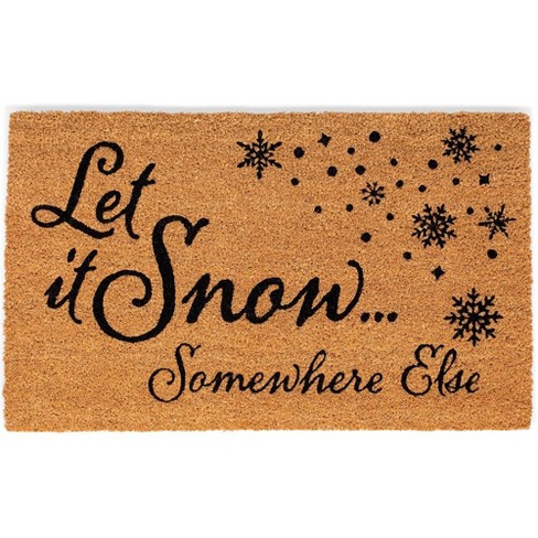 BirdRock Home Let It Snow Coir Front Door & Entry Doormat - 18 x 30