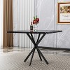 Racxily Square Dining Table for 4-6 Person, Mid Century Modern Design for Kitchen & Office, Space Saving - 3 of 4