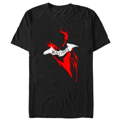 Men's The Batman Artistic Red & White Graffiti T-shirt : Target