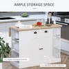 Aghana Digitals 47" White Wooden Kitchen Island with Expandable Drop Leaf, Drawer, Cabinet & Open - 4 of 4