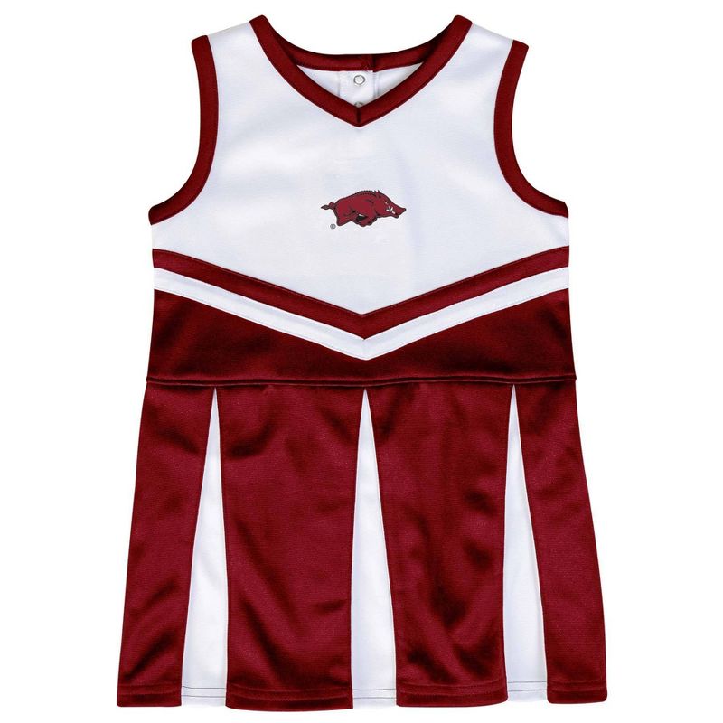 NCAA Arkansas Razorbacks Girls&#39; Short Sleeve Toddler Cheer Dress Set, 1 of 4