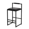 DSVIMOY Counter and Bar Stool Set of 2 PU Leather Upholstered Stools with Footrest for Kitchen and Dining, Black, 33"*16"*7" - 2 of 4
